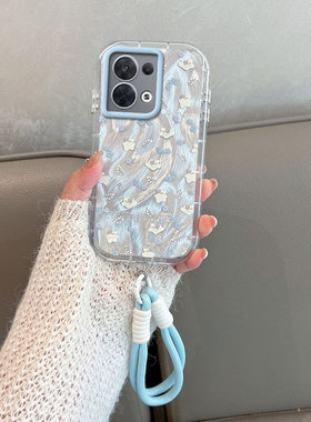适用于opporeno8手机壳0pp0reno8pro小清新8por+可爱pgbm10新款oppo女opporone85g全包防摔oppor8十加创意ins