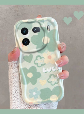 适用于vivoiqoo12手机壳iqoo12pro小清新绿色iq0012花朵iq12por新款女icoo爱酷十二全包防摔iqqo软壳ipoo春夏