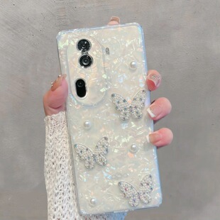 适用于opporeno11手机壳reno11pro半透明pjh110新款女pjj110小清新5g蝴蝶115g高级感oppor11por防摔opopreno