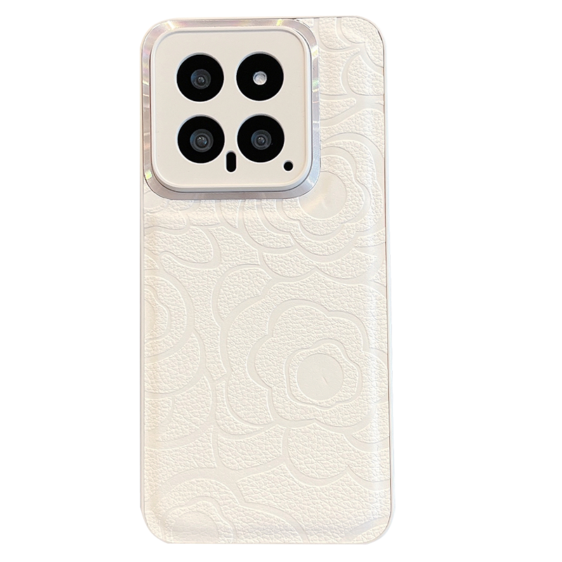 适用于小米14手机壳xiaomi14pro新款23127PN0CC女mi14p镜头全包防摔por简约pr0山茶花pri miui十四ro皮纹peo