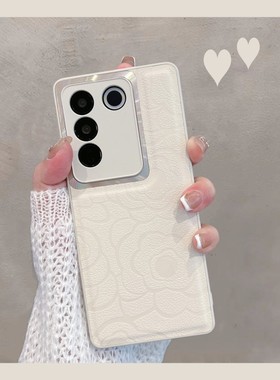 适用于vivos16手机壳s16pro曲屏s16e新款vivis女vovos全包vos防摔por简约vivox16p山茶花vovo16s高级感vlvos