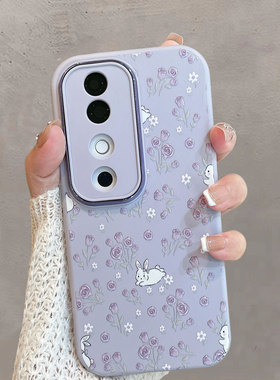 适用于vivos19手机壳s19pro紫色小清新V2364A花朵s19por可爱vovis兔子vos全包防摔vivis步步高vovos维沃viv0