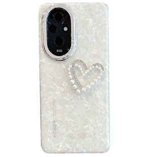 适用于华为荣耀200手机壳200pro透明eli一an00新款简约专用爱心创意x200女款二百全包防摔p200por曲面屏200p