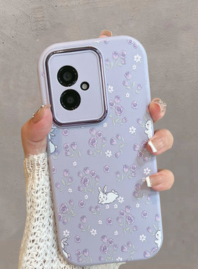 适用于华为荣耀100手机壳honor100pro紫色小清新maa一an00花朵maaan10可爱x100一百1oo兔子p100por全包防摔壳