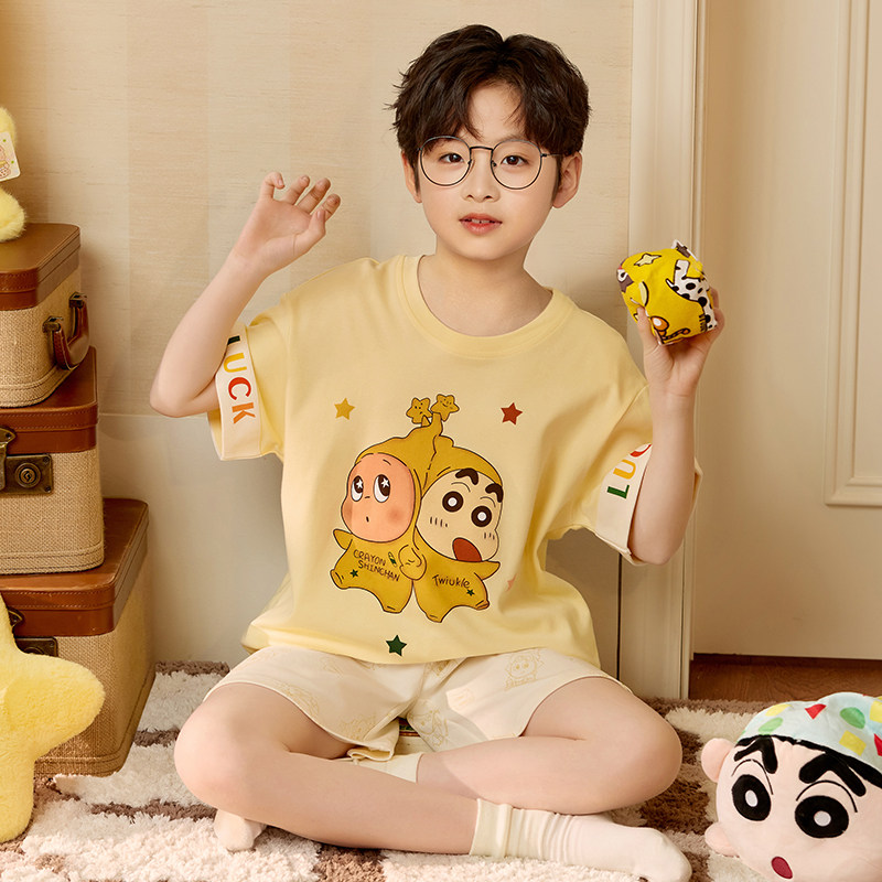 儿童睡衣男童纯棉长袖萌卡通春秋季新款男孩中大童全棉家居服套装