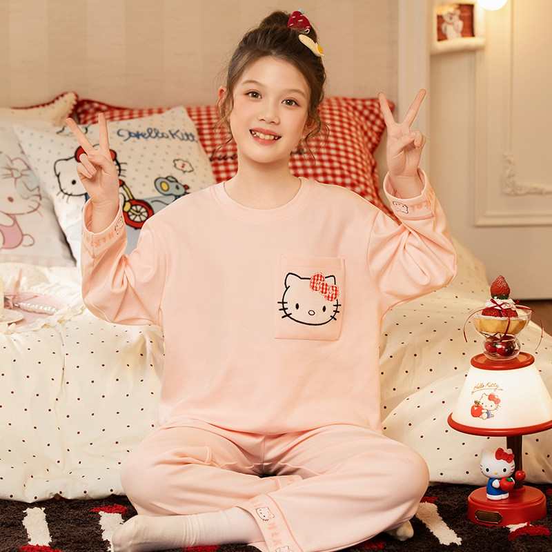 2026新款儿童睡衣春秋季女童纯棉长袖薄款女孩大童秋款家居服套装