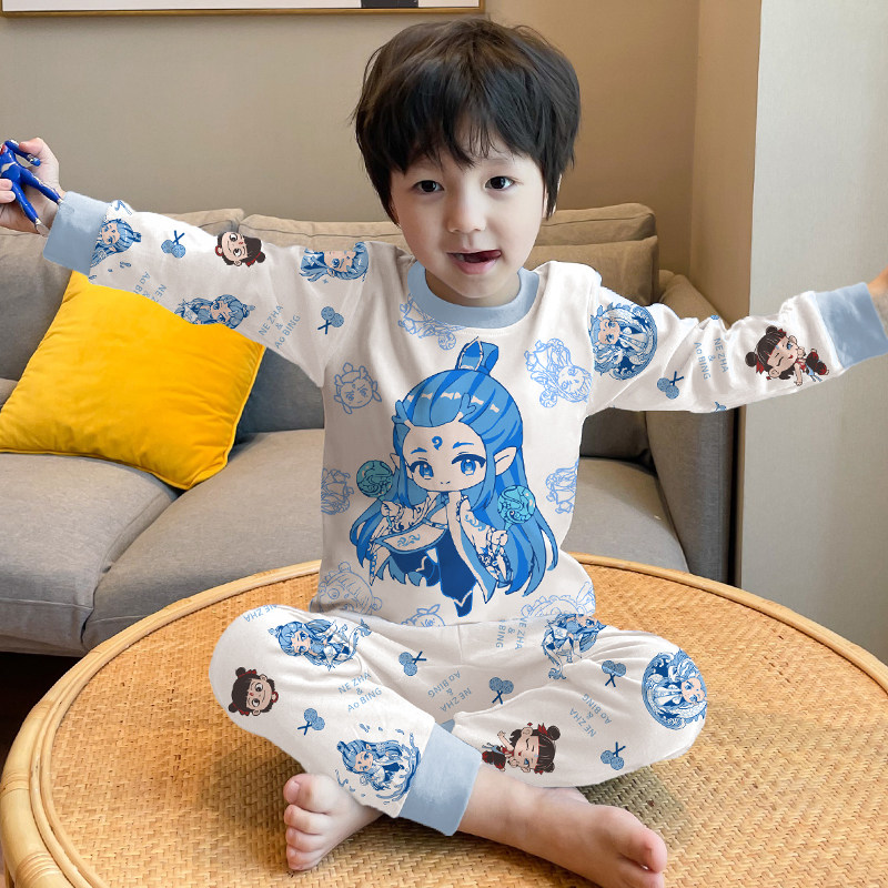 敖丙儿童秋衣秋裤套装男童睡衣宝宝纯棉保暖内衣小男孩线衣线裤