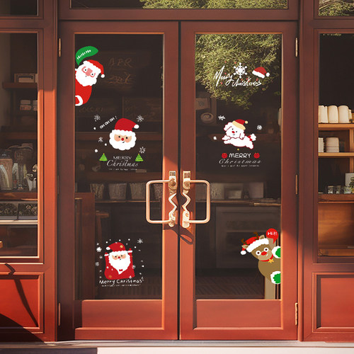 圣诞节装饰圣诞老人树静电贴