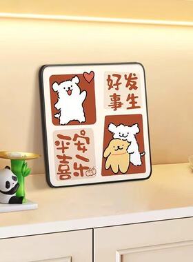 线条小狗客厅桌面玄关摆画装饰品