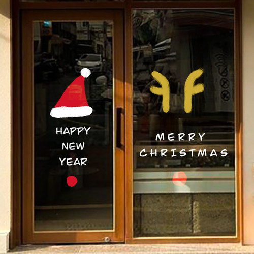 圣诞节装饰贴纸橱窗贴玻璃门贴窗户静电贴元旦氛围布置窗花贴画