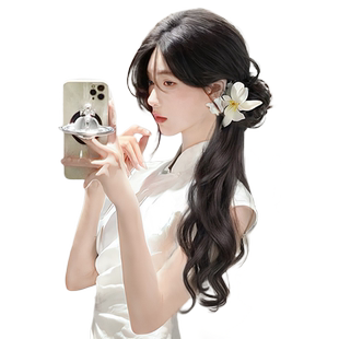 假发辫马尾女新中式花苞马尾假发辫子仿真人发古风假发抓夹侧马尾