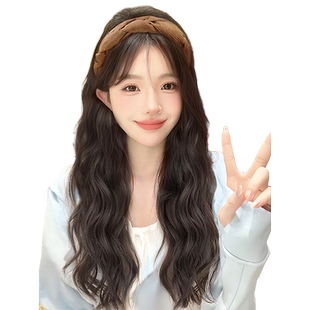 发箍假发一体女时尚帽子长卷发秋冬羊毛卷自然无痕仿真发女全头套