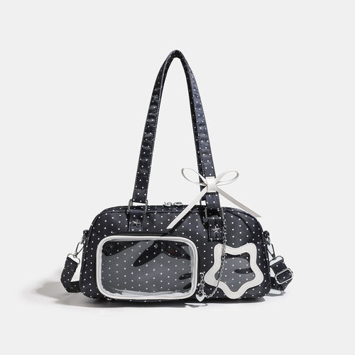 二次元波点痛包y2k轻亚比风韩系星星印花演唱会追星单肩斜跨娃包