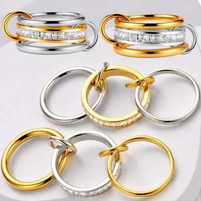 指环金银镶钻不锈钢戒ring指