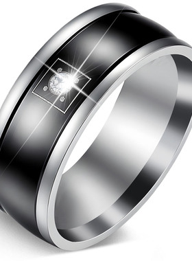 情侣对戒镶钻手饰小饰品扳指太钢