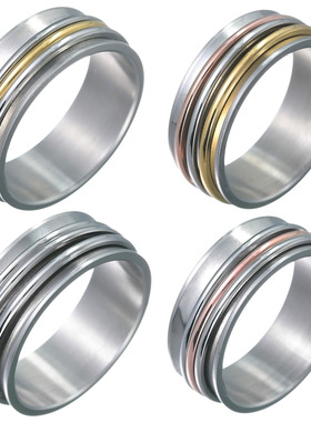 转动钛钢不锈钢钛钢手饰超宽不