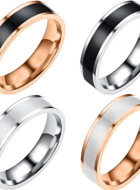 滴油简约钛钢指环情侣不锈钢钛钢