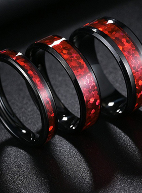 红色仿澳宝饰品ring太钢