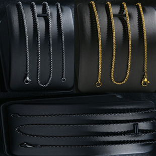 不生锈不变色不锈钢方珍珠链项链条潮流钛钢吊坠配链项链配件首饰