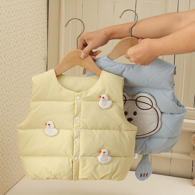 儿童羽绒马甲男童宝宝内穿保暖轻薄背心2025新款外穿冬装坎肩
