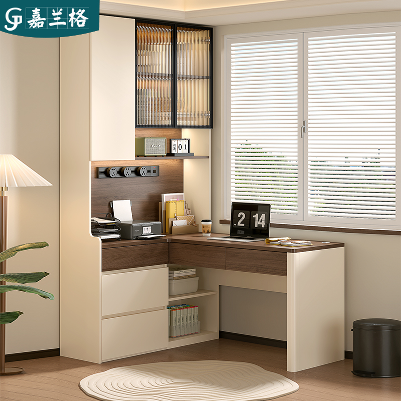 2025新款转角书桌书柜