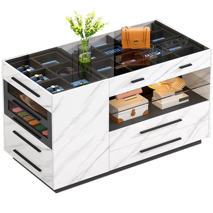 定制衣帽间岛台柜珠宝首饰展示柜卧室斗柜收纳柜中岛台储物柜9K10