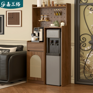 实木餐边柜靠墙一体储物柜客厅沙发边柜置物架茶壶收纳柜子9G429