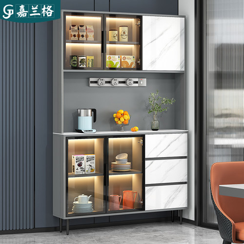 轻奢现代薄款岩板餐边柜