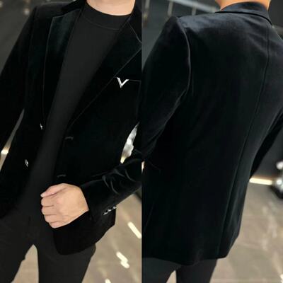 秋季新款商务休闲修身男士西服潮