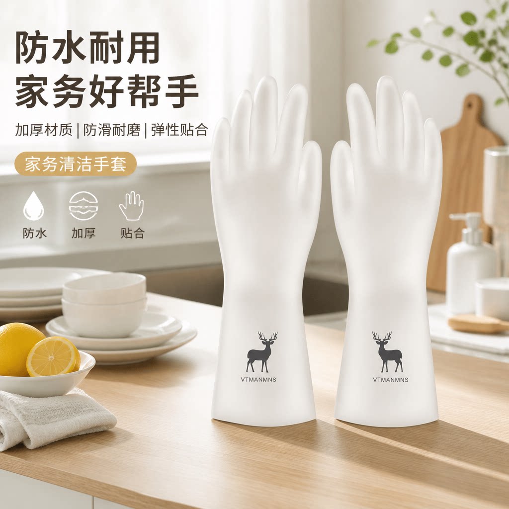 橡胶洗碗刷碗手套防水耐用