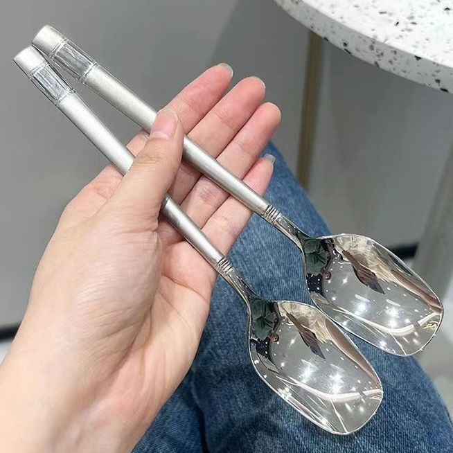网红高颜值不锈钢高档勺子水果西瓜勺灯笼勺韩式创意喝汤吃饭勺