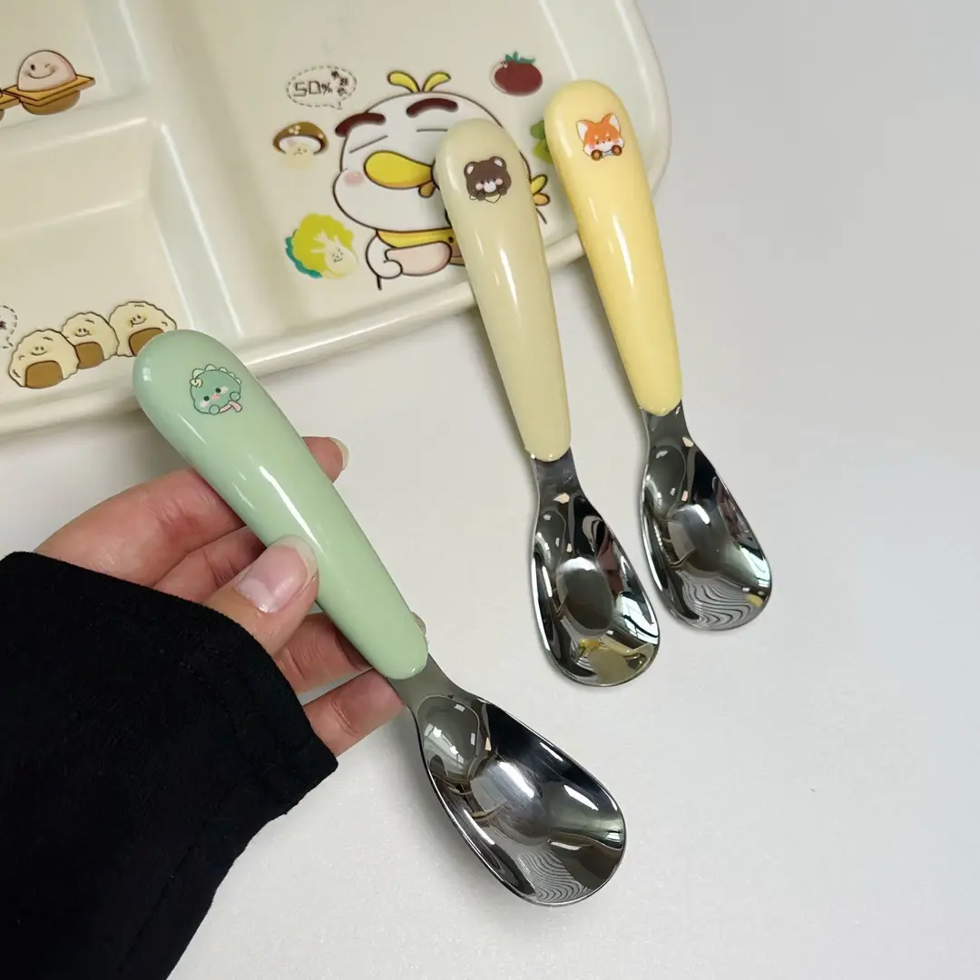 婴幼儿童宝宝勺子不锈钢元宝勺婴儿勺子食品级儿童勺子餐具盒