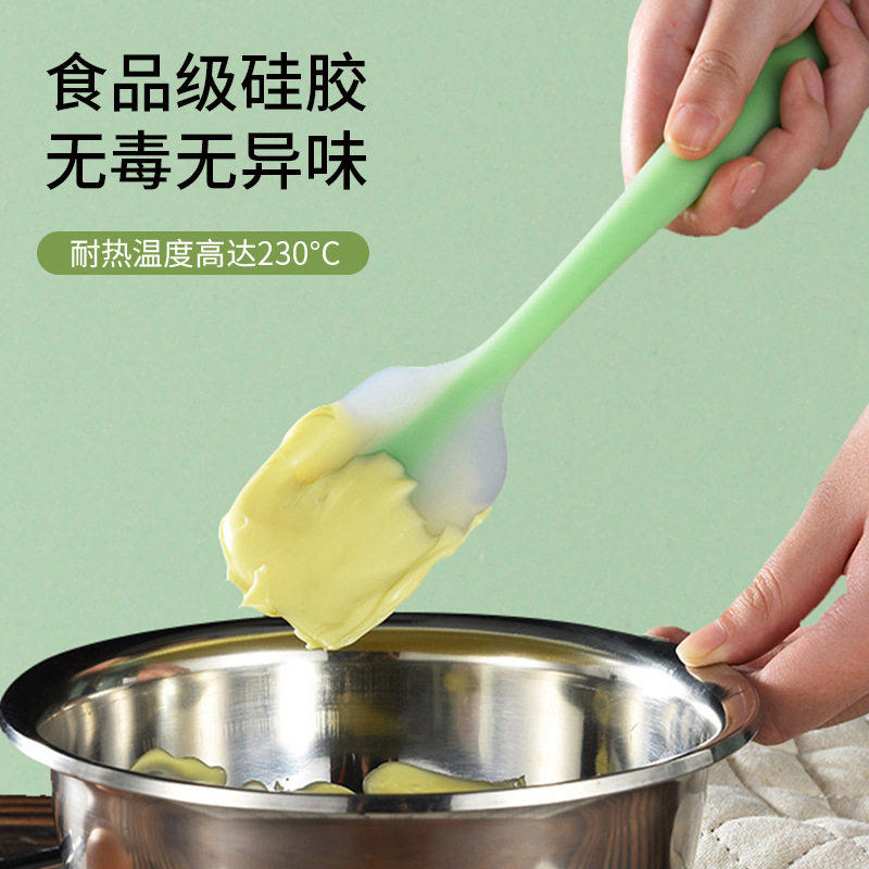 大中号耐高温烘焙工具器具半透明一体式硅胶刮板奶油抹刀搅拌刮刀