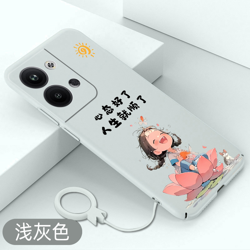 适用于oppoReno9手机壳心态好了reno9pro超薄防摔硬壳reno9pro+不顶膜全包保护套卡通可爱新款高级感创意裸感