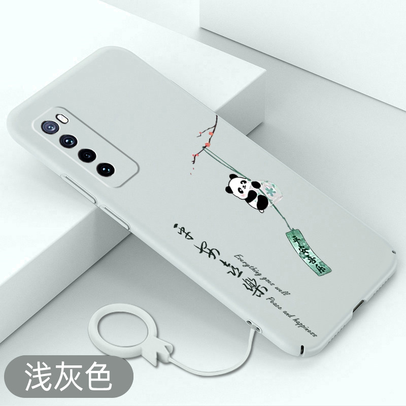 适用华为nova7手机壳熊猫风铃nova7pro全包超薄nova7se防摔硬壳外壳平安喜乐保护套创意中国风新款裸机手感