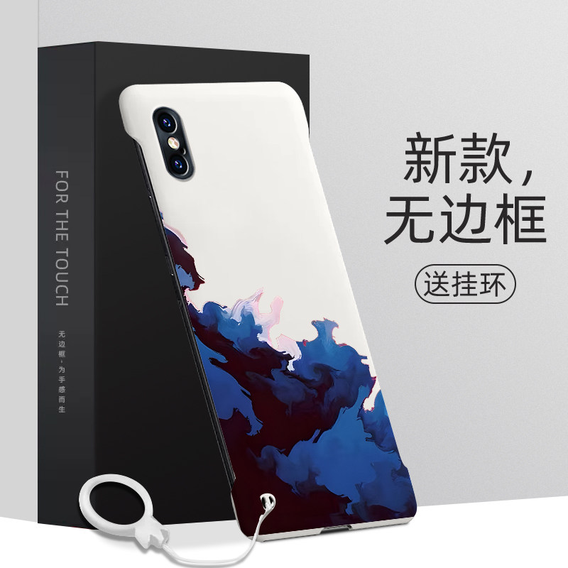 适用苹果x手机壳云端iPhoneXR无边框硬壳苹果7超薄保护套8个性7plus防摔se3高级感涂鸦外壳新款创意裸机手感