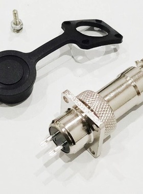 适用航空插头插座GX12四方形法兰座2-3-4--5-6-7芯RS765DF12M12连