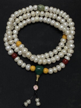 天然深海珍珍多圈男女款天天手串文玩盘玩手链佛珠 藏区回流念珠