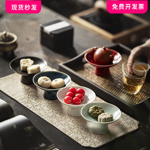 新中式茶点水果高脚盘供佛干果盘水果托盘美食摄影点心茶盘高脚盘