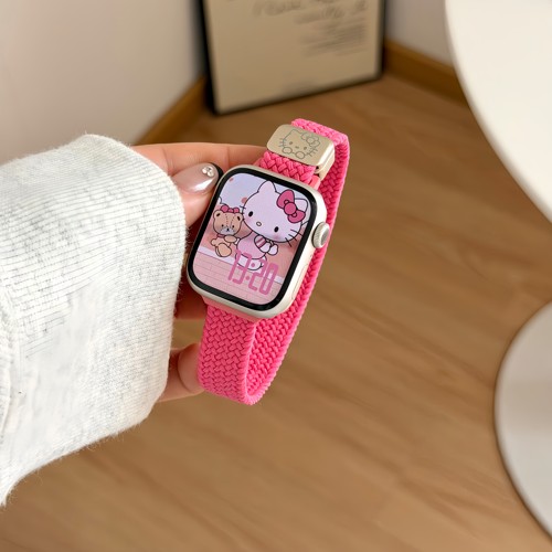 适用iwatch11手表s11表带s10编织applewatch9尼龙se3磁吸苹果10女夏天s9腕带s8细款7创意6kt猫ultra透气2新款