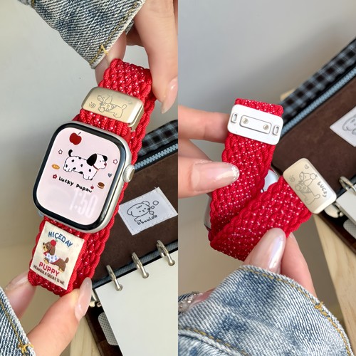 适用苹果iwatch11新年款S11手表带波点腊肠狗applewatch10腕带S10可爱运动s9高级感se女款s8新款2026新年款潮