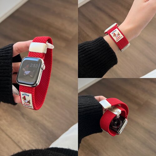 适用iwatch10手表带苹果S10手表applewatch9/8/7/6/5代ultra2针织尼龙编织S9男女款S7腕带透气SE磁吸智能配件