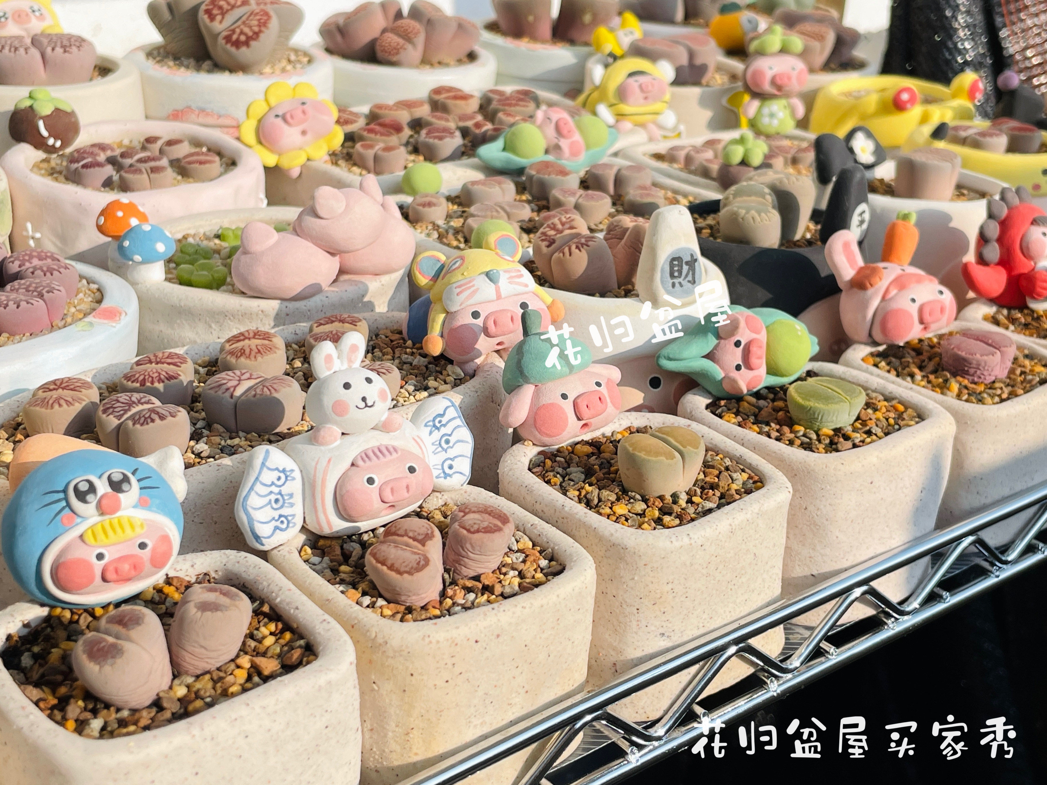 【拇指猪猪盆】景德镇手捏创意个性可爱素烧陶瓷卡通立体多肉花盆,鲜花速递/花卉仿真/绿植园艺,花盆,淘宝优惠券,粉丝福利购,淘宝优惠卷