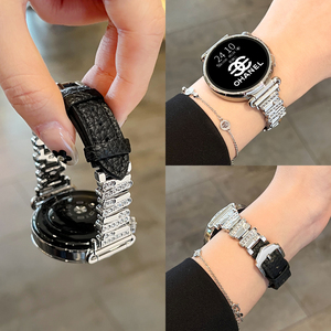 适用小米手表watchs4表带秋冬新款金属皮质表链watchs4 sport手表带女高级xiaomi智能watch s3高颜值41mm腕带