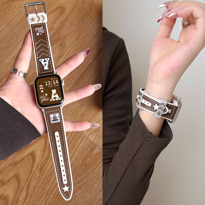 适用小米9pro创意美式真皮表带