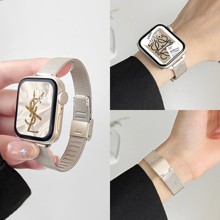 适用小米手环9/8/7pro表带新款高级感腕带金属女生红米watch6/5手表带高颜值redmiwatch4手带智能电子3/2表链