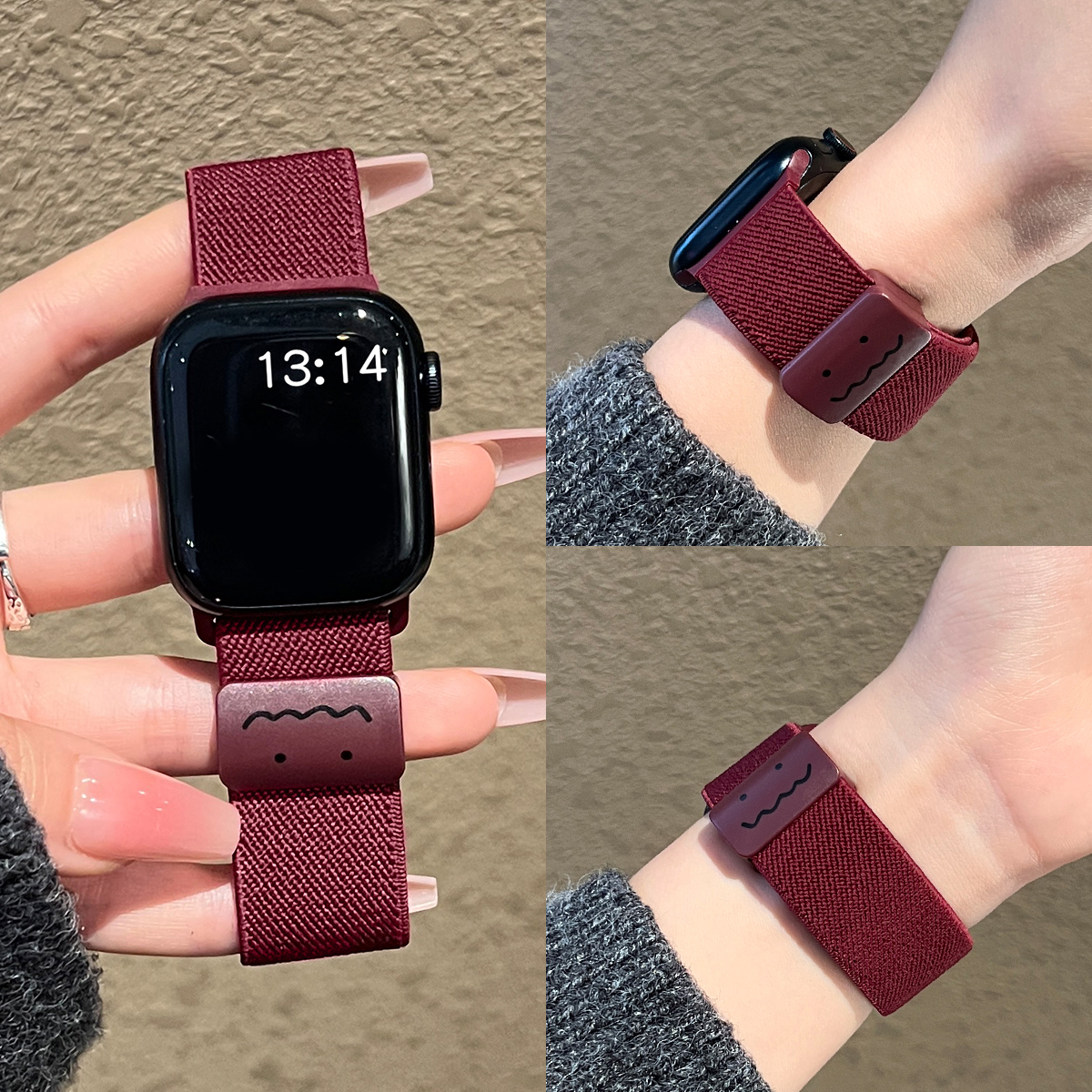 redmi5手表表带新款弹力涂鸦磁吸