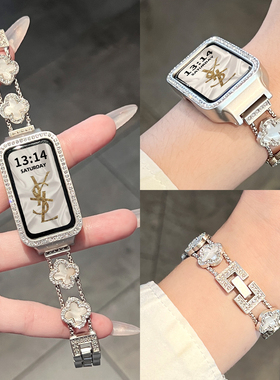 适用华为手环10表带新款金属9/8nfc版腕带女高级感手链band7手表带舒适透气6pro智能运动荣耀十/九代电子表链