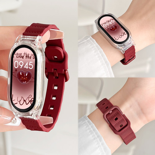 适用小米手环全系列硅胶表带透气