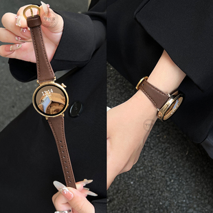 2表链创意智能运动腕带1女生夏41mm专用手链 watch3 适用小米watchs4表带新款 皮质高级感4sport手表带xiaomi